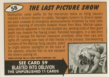 1994 Topps Mars Attacks #58 The Last Picture Show Back