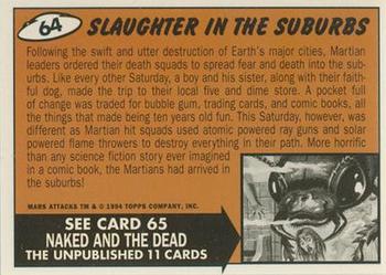 1994 Topps Mars Attacks #64 Slaughter in the Suburbs Back