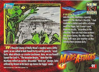1994 Topps Mars Attacks #91 Martian religion / Invasion begins Back