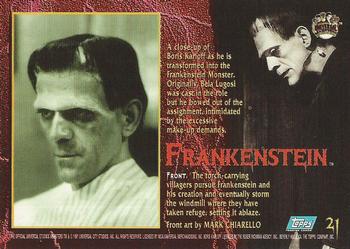 1994 Topps Universal Monsters #21 Frankenstein Back