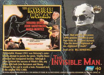 1994 Topps Universal Monsters #40 The Invisible Man Back