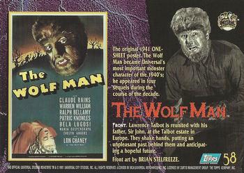 1994 Topps Universal Monsters #58 The Wolf Man Back
