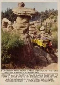 1965 Donruss Disneyland (Puzzle Back) #8 Western Mine Train Takes Disneyland Visitors Through Nature Wonderland Front