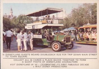 1965 Donruss Disneyland (Puzzle Back) #9 Disneyland Guests Board Doubledeck Bus for Trip Down Main Street to Town Square Front