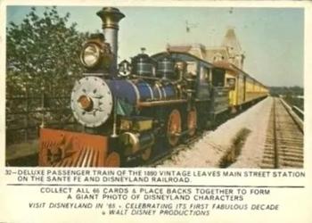 1965 Donruss Disneyland (Puzzle Back) #32 Deluxe Passenger Train of the 1890 Vintage Leaves Main Street Station on the Sante Fe and Disneyland Railroad Front