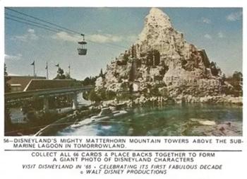 1965 Donruss Disneyland (Puzzle Back) #56 Disneyland's Mighty Matterhorn Mountain Towers Above the Submarine Lagoon in Tomorrowland Front