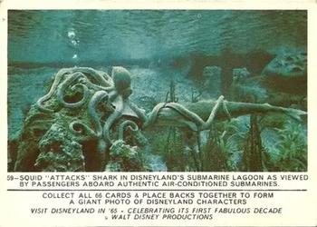 1965 Donruss Disneyland (Puzzle Back) #59 Squid Attacks Shark in Disneyland Submarine Lagoon as Viewed by Passengers Aboard Authentic Air Conditioned Submarines Front