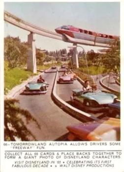 1965 Donruss Disneyland (Puzzle Back) #66 Tomorrowland Autopia Allows Drivers Some Freeway Fun Front