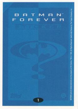 1995 Topps Batman Forever Stickers #1 Batman Back