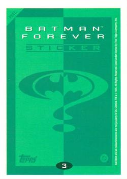 1995 Topps Batman Forever Stickers #3 The Riddler Back