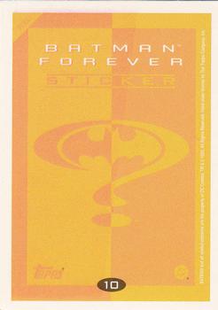 1995 Topps Batman Forever Stickers #10 Dick Grayson Back