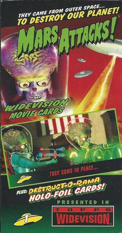 1996 Topps Widevision Mars Attacks! #1 Life on Mars...grotesque Death for Earth! Front