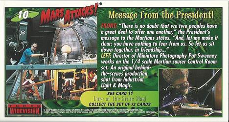 1996 Topps Widevision Mars Attacks! #10 Message from the President! Back
