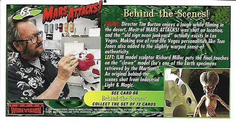 1996 Topps Widevision Mars Attacks! #65 Director Tim Burton enjoys a laugh ... Back