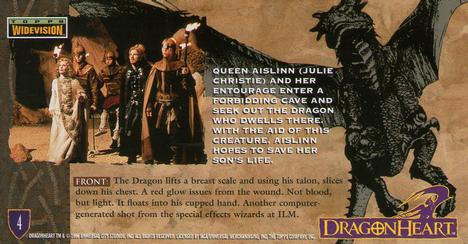 1996 Topps Dragonheart #4 Queen Aislinn (Julie Christie) and her e Back