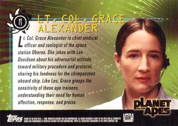 2001 Topps Planet of the Apes #13 Lt. Grace Alexander Back