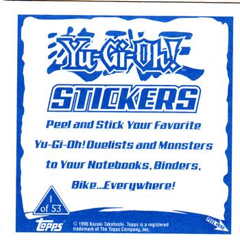 2002 Topps Yu-Gi-Oh Stickers #1 Yami Yugi Back