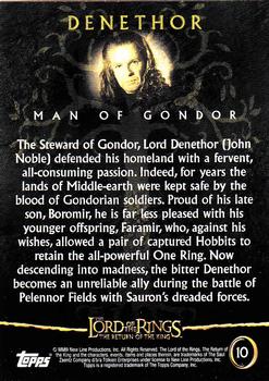 2003 Topps Lord of the Rings: The Return of the King #10 Denethor - Man of Gondor Back
