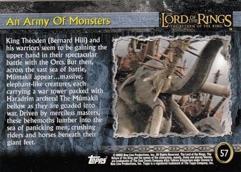 2003 Topps Lord of the Rings: The Return of the King #57 An Army Of Monsters Back