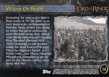 2003 Topps Lord of the Rings: The Return of the King #58 Victory Or Death! Back