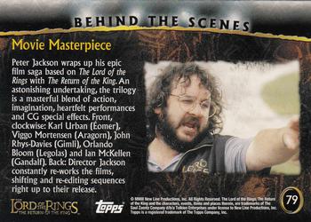 2003 Topps Lord of the Rings: The Return of the King #79 Movie Masterpiece Back