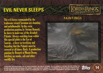 2006 Topps Lord of the Rings Masterpieces #14 Evil Never Sleeps Back