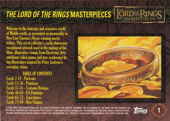 2006 Topps Lord of the Rings Masterpieces #1 The Lord of the Rings Masterpieces Back