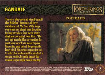 2006 Topps Lord of the Rings Masterpieces #2 Gandalf Back