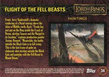 2006 Topps Lord of the Rings Masterpieces #34 Flight of the Fell Beasts Back