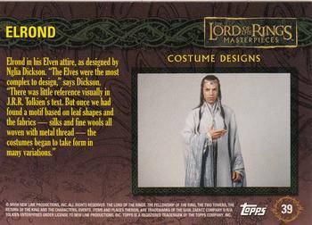 2006 Topps Lord of the Rings Masterpieces #39 Elrond Back