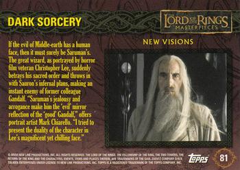 2006 Topps Lord of the Rings Masterpieces #81 Dark Sorcery Back