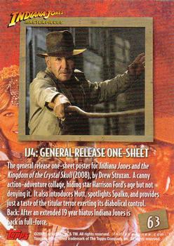 2008 Topps Indiana Jones Masterpieces #63 IJ4: General Release One-Sheet Back