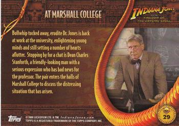 2008 Topps Indiana Jones and the Kingdom of the Crystal Skull #29 At Marshall College Back