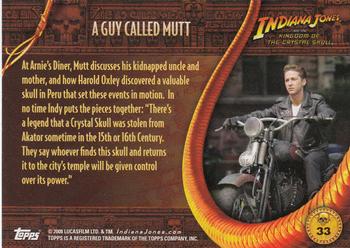 2008 Topps Indiana Jones and the Kingdom of the Crystal Skull #33 A Guy Called Mutt Back