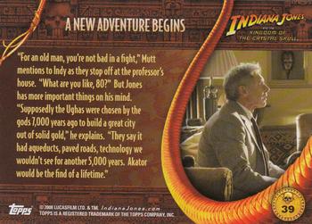 2008 Topps Indiana Jones and the Kingdom of the Crystal Skull #39 A new Adventure Begins Back