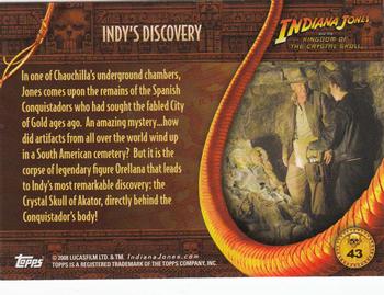 2008 Topps Indiana Jones and the Kingdom of the Crystal Skull #43 Indy's Discovery Back