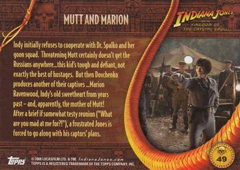 2008 Topps Indiana Jones and the Kingdom of the Crystal Skull #49 Mutt and Marion Back