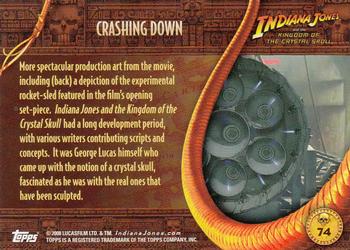2008 Topps Indiana Jones and the Kingdom of the Crystal Skull #74 Crashing Down Back