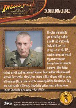 2008 Topps Indiana Jones and the Kingdom of the Crystal Skull #8 Colonel Dovchenko Back