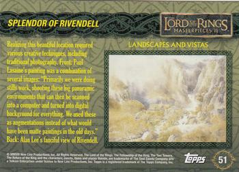2008 Topps Lord of the Rings Masterpieces II #51 Splendor of Rivendell Back