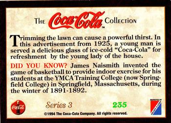 1994 Collect-A-Card Coca-Cola Collection Series 3 #235 Trimming the lawn, 1925 Back