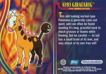 2001 Topps Pokemon Johto (UK) #NNO Girafarig Back