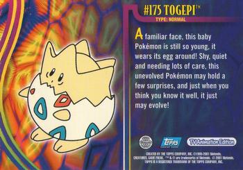 2001 Topps Pokemon Johto (UK) #NNO Togepi Back
