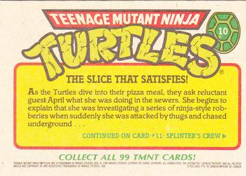 1989 O-Pee-Chee Teenage Mutant Ninja Turtles #10 The Slice That Satisfies! Back