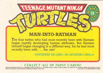 1989 O-Pee-Chee Teenage Mutant Ninja Turtles #19 Man-into-Ratman Back