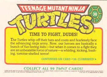 1989 O-Pee-Chee Teenage Mutant Ninja Turtles #38 Time To Fight, Dudes! Back