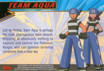 2003 Topps Pokemon Advanced #2 Team Aqua Back