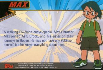 2003 Topps Pokemon Advanced #8 Max Back