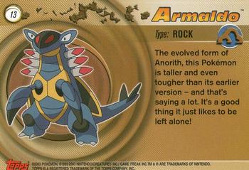 2003 Topps Pokemon Advanced #13 Armaldo Back