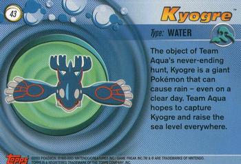 2003 Topps Pokemon Advanced #43 Kyogre Back